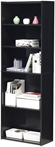 FURINNO Wright 5-Shelf Bookcase, Cinnamon Cherry - Image 5