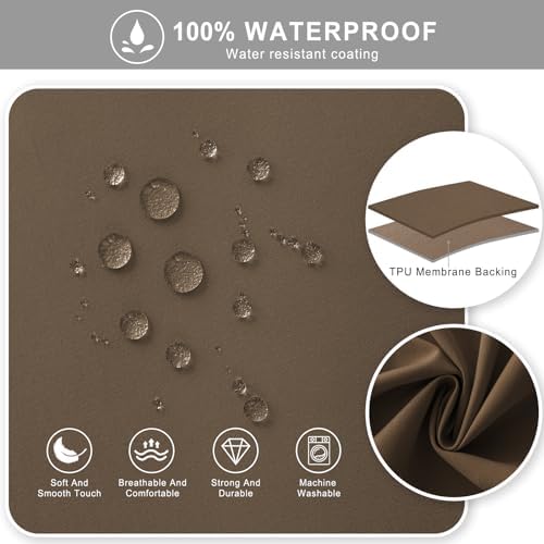 Gaming Chair Cover Game Chair Cover for Reclining Rotating, Light Brown | Waterproof, Cat Scratch Proof, Stretch with Amrest, Breathable, Anti-Scratch, Pet-Resistant, For Big Tall High Back Chairs - Image 3