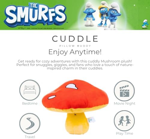 Franco Collectibles The Smurfs Mushroom Shroom Bedding Super Soft Cozy Decorative Cuddle Pillow, (Officially Licensed Product) - Image 3