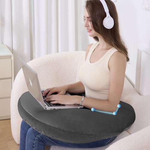 Reading Pillow for Gaming, Lap Desk Pillow Crochet Pillow Ergonomic Arm Support for Sitting in Bed or Couch, Pain Relief and Fatigue for Gaming, Reading, Crocheting, Playing & Working by AHUAWA