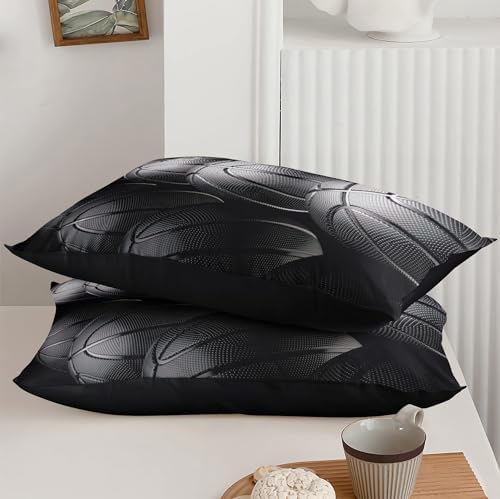 Basketball Comforter Sets,6 PCS Basketball Bedding Set for Boys,Kids Comforter Set for Boys,Twin Black and Grey Comforter Sets for Boy,Bed in A Bag with Sheets(Twin-6 Pieces) - Image 3