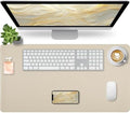 Bloss Beige Desk Mat with Stitched Edges,27.6" x 13.8" Keyboard Pad by Bloss