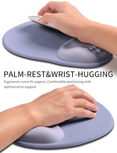 Palm-Rest and Wrist-Hugging Mouse Pad Wrist Rest, Ergonomic Wrist Support with Curve Fitting Cushioned Memory Foam for Carpal Tunnel Pain Relief, 9.9 x 8.3 Inch, Lavender Haze - Image 3