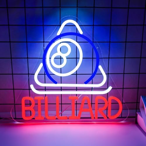 Billiard Neon Sign Pool Table Wall Decor LED Lights for Pool Room Decor by Mvorixa