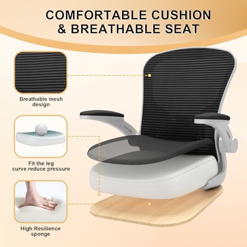Synorla Office Chair|Ergonomic Desk Chairs 330LBS Capacity | Flip-up Armrests,Mesh Computer Chair,High Back,Comfy Work,Adjustable Lumbar Support - Image 7