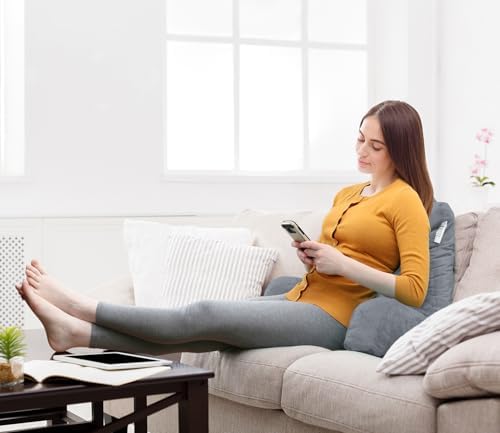 Nestl Reading Pillow with Shredded Memory Foam, Designed for Sitting Up in Bed and Couch, Back and Arms Adjustable Support for Adult & Teens Backrest Pillows for Reading, with Washable Cover Grey - Image 7