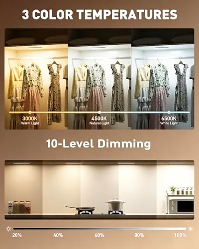 RGB Under Cabinet Lights,48-LED Light Bar,Stick On Closet Lights - Image 4