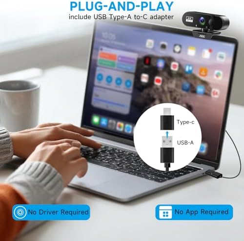 AOC 4K Webcam for PC, Streaming Computer Camera with Noise-Canceling Mic - Image 5