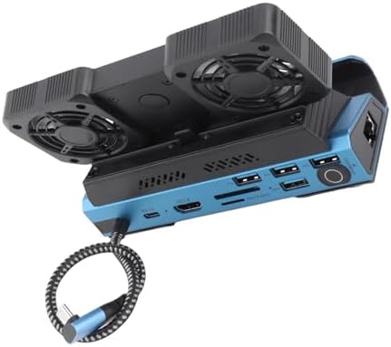 GOWENIC RGB Docking Station for USB C 4K 9 in 1 Handheld Gaming Console Dock with Gigabit Ethernet, Dual Cooling Fan - Image 2