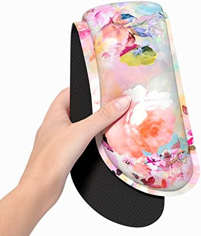 Dapesuom Enlarge Keyboard Wrist Rest, Memory Foam Wrist Cushion for Desk Mats Support, Cute Flower Pain Relief Keyboard Mouse Pad Rests Set with Non-Slip Base for Gaming Laptop Office, Peonies Floral - Image 3