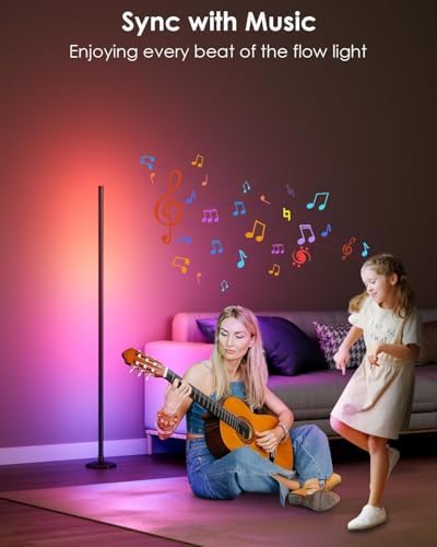 Corner Floor Lamp, 2 Pack RGB Corner Lamp with App/Remote/Button Control, Smart LED Floor Lamp with 16 Million DIY Colors & 68+ Scene, Music Sync for Living Room, Bedroom, Gaming Room (2, 57 Inch) - Image 5