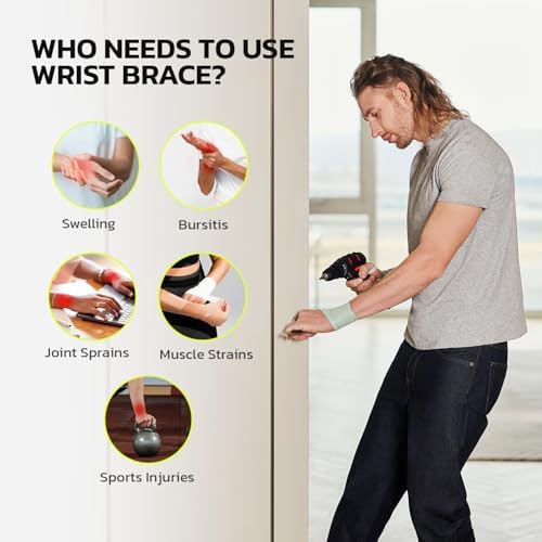 Adjustable Wrist Brace for Pain Relief, Carpal Tunnel & Tendonitis Support – Ergonomic Compression, Breathable & Anti-Slip Design, Fits Left & Right Hand, Ideal for Sports, Gaming & Office Use 2pcs - Image 7