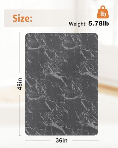 Carvapet 36x48 Office Chair Mat for Carpet Hardwood Floor Protector Rug | Non Slip Silent Chair Mat Perfect for Executive Office Desk or Computer Gaming Chair Cushion, Marble Pattern Textured - Image 2