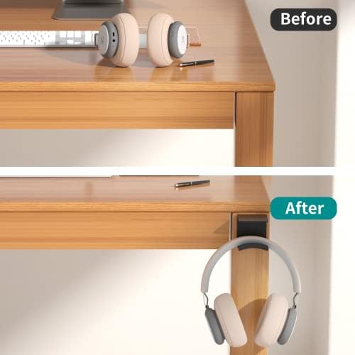 HomeMount Headphone Stand Headset Holder, Headphone Holder Under Table, Adhesive Gaming Headphone Stand Hanger Desk Mount for Most Headphone - Image 3