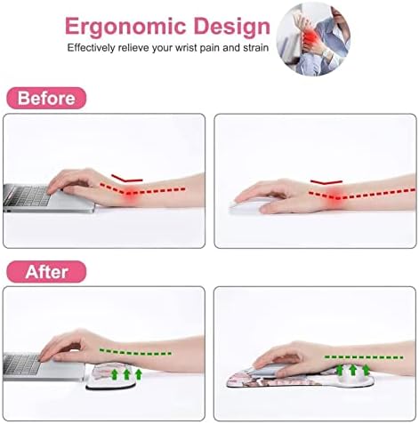 MOSISO Peony Wrist Rest Support for Mouse Pad & Keyboard Set, White - Image 3