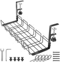 Under Desk Cable Management Tray, 15.7'' Metal Wire Organizer with Clamp, No Drill Desk Cord Rack for Cable Management, Computer Wire Organizer for Office and Home – Sturdy & Scratch-Free by Unknown