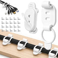 20Pcs Cable Management Clips, Adhesive Cord Holder Organizer-White by ELECTRONICSORGANIZATION