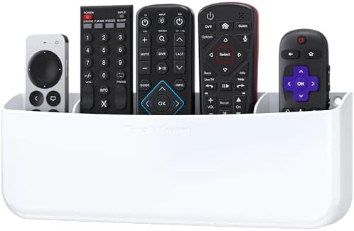 TotalMount Drop-Free Remote Holder – Removable Adhesive Strips – Pro White by TotalMount
