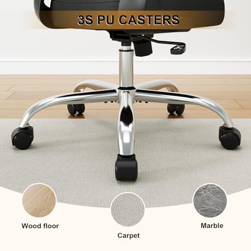 Synorla Office Chair|Ergonomic Desk Chairs 330LBS Capacity | Flip-up Armrests,Mesh Computer Chair,High Back,Comfy Work,Adjustable Lumbar Support - Image 6