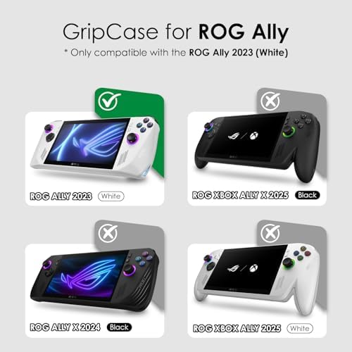 Skull & Co. GripCase Ally for ROG Ally (2023 Model): A Soft Protective Case with Textured Grips Full Protection and Stand, Shock-Absorption Non-Slip and Anti-Scratch Cover Design -Frosted Clear - Image 3