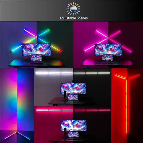 XSTELLAR RGB Gaming Light – Customizable Wall Light, Corner Floor Lamp, or Desk Lamp | Dynamic Modes & Music Sync | App & Remote Control | Modern LED Light for Gaming Desk Setup & Game Rooms - Image 3