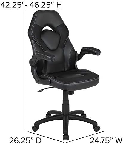 Flash Furniture X10 Gaming Chair Racing Office Ergonomic Computer PC Adjustable Swivel Chair with Flip-up Arms, Black LeatherSoft | Ergonomic, Flip-up Arms, Height Adjustable, Racing Style - Image 3