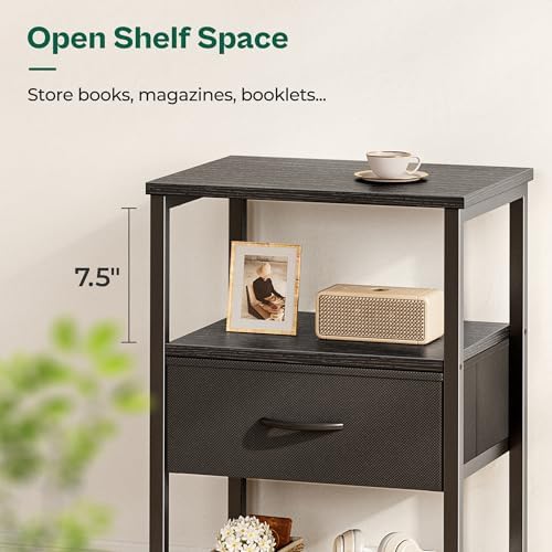 Huuger Night Stand with 2 Drawers, Bed Side Table with Open Shelf - Image 7