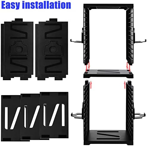 SIKEMAY Game Storage Tower for PS5/PS4/Xbox Series S & X - Universal Video Game Disc Organizer with 24 PCS Holders, 4 Controller Slots & Stand Rack Accessories - Black - Image 5