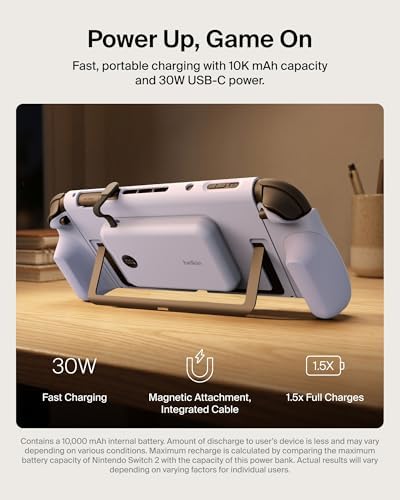 Belkin Nintendo Switch 2 Grip Charging Case with 10000mAh Power Bank 30W - Image 4
