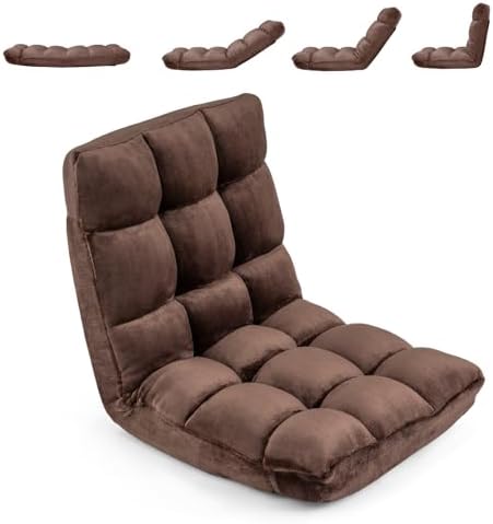 COSTWAY Floor Chair, Video Gaming Chairs with Back Support by COSTWAY