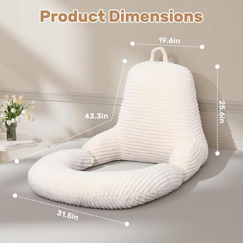 Reading Pillow for Bed, Backrest Pillow with Arms for Adult - Image 3