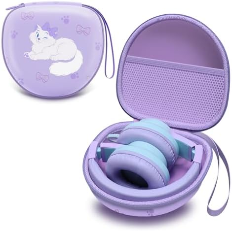 Kids Headphones Case for Folding Headphone, Cat Purple (Case Only) by LTGEM