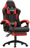 Bigzzia Ergonomic Gaming Chair with Footrest & Breathable PU Leather, Red by Bigzzia