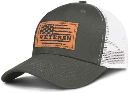 Hat for Men Women, Baseball Cap Gifts for Men Women, Adjustable Cotton Leather Patch Trucker Baseball Cap - Image 2