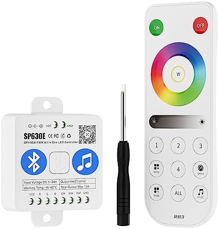 BTF-LIGHTING SP630E Bluetooth Controllers 4 Zones 2.4GHz RF RB3 Remote Kit by BTF-LIGHTING