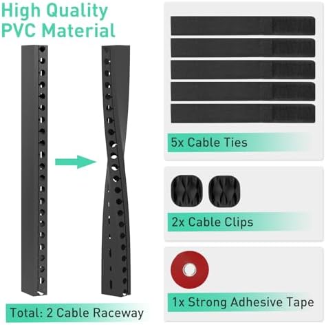 ENONCI Cable Raceway 154in Wire Covers Under Desk Cable Management 10-Pack - Image 4