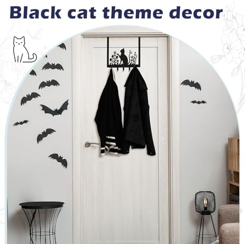 Reallnaive Black Cat Over The Door Hooks Cute Room Decor - Image 5