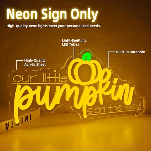 Fall Neon Sign A Little Pumpkin is on The Way Neon Sign - Image 4