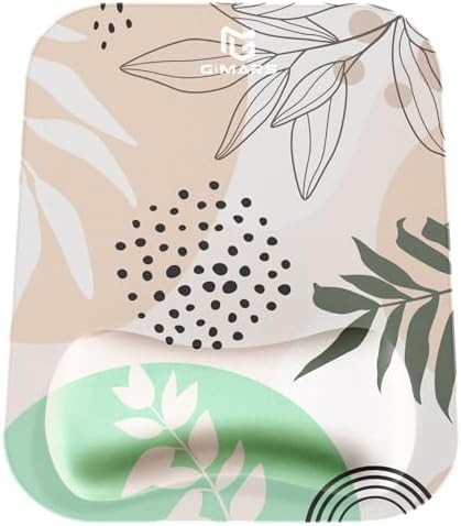 Gimars Large Smooth Superfine Fibre Memory Foam Ergonomic Mouse Pad Wrist Rest Support Mousepad with Nonslip Base for Laptop, Computer, Gaming & Office,Free Coaster Include-Morandi Beige by Gimars