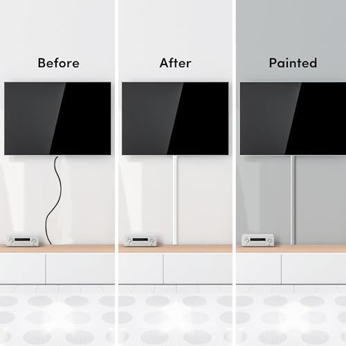 EVEO Cable Hider - 300” One-Cord Cable Raceway Wire Hider for Cable Concealer Cord Hider Cord Cover Wall Cable Hider. Wire Hiders TV on Wall. Cable Management, Cord Hider (White, Small) - Image 4