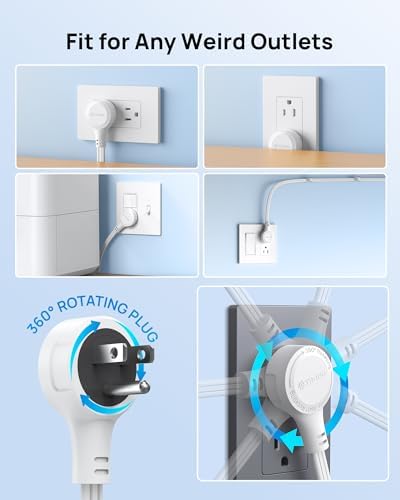 TROND Rotating Plug Power Strip Tower with Semi-Retractable Cord 10 ft - Image 2