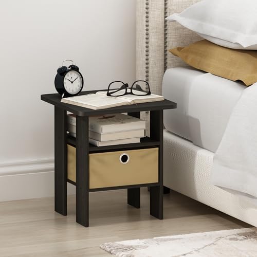 Furinno ANDREY Square Side Table, End Table, Night Stand, Dark Espresso - Image 2