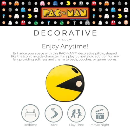 PAC-Man Bedding Super Soft Plush Decorative Throw Pillow, 14 in, (Officially Licensed Product) by Franco Collectibles - Image 3