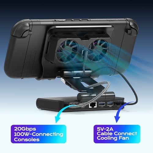 3 Speed Dual Magnetic Cooling Fan Steam Deck Docking Station for ROG Ally X - Image 4
