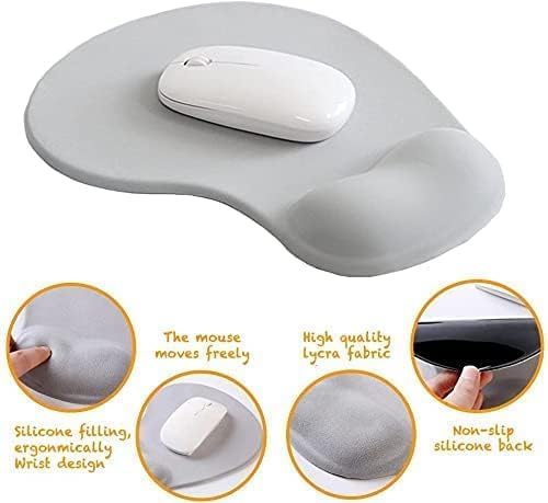 Office Mousepad with Gel Wrist Support - Ergonomic Gaming Desktop Mouse Pad Wrist Rest - Design Gamepad Mat Rubber Base for Laptop Computer -Silicone Non-Slip Special-Textured Surface (09Dark Grey) - Image 3