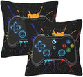 Perinsto Game Joystick Throw Pillow Covers Set of 2 Gamer Gifts Decorative Pillowcases Soft Cushion Covers for Sofa Couch Bed Home Decor, 16"X16" by Perinsto