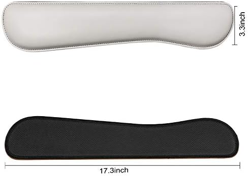 RICHEN Ergonomic PU Leather Keyboard Wrist Rest and Mouse Pad with Wrist Support, Memory Foam Set for Office and Gaming, Comfortable & Lightweight for Easy Typing & Pain Relief (White) - Image 3