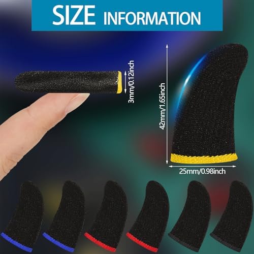 Jiuguva 120 Pcs Gaming Finger Sleeves Anti Sweat Breathable Thumb,Colorful - Image 2