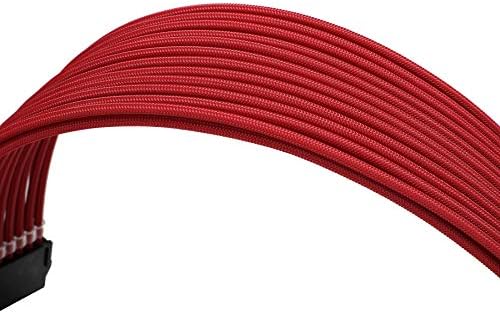Formulamod Sleeved PSU Cable Extension Kit 18AWG Braided ATX 24-Pin/Dual PCIe 8-Pin/CPU 8-Pin for Mainstream Gaming Builds, with Cable Combs (red) - Image 5