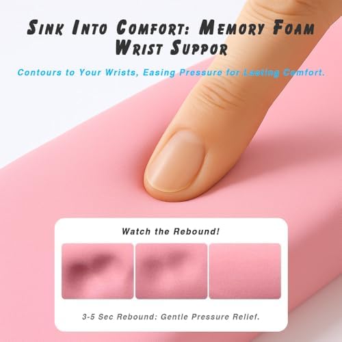 ErgoComfort Gel Wrist Rest Mouse Pad-Ergonomic Office Mousepad with Wrist Support-Non-Slip, Design Desk Accessories Mat for Home&Game Decor (09Minty Set) - Image 3
